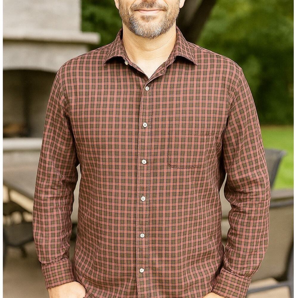 Ralph Lauren Plaid Classic Button Front Long Sleeve Cotton Preppy Shirt LARGE